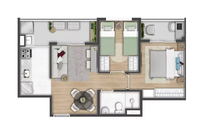 Imagem LOG HOUSE MORUMBI - VIVA NO CORAÇÃO DO MORUMBI - APARTAMENTO COM VARANDA GOURMET E VAGA DE GARAGEM
