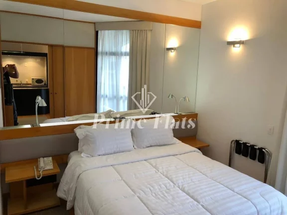Imagem Flat disponível para locação no Hotel Address Faria Lima by Intercity com 42m², 1 dormitório e 1 vaga
