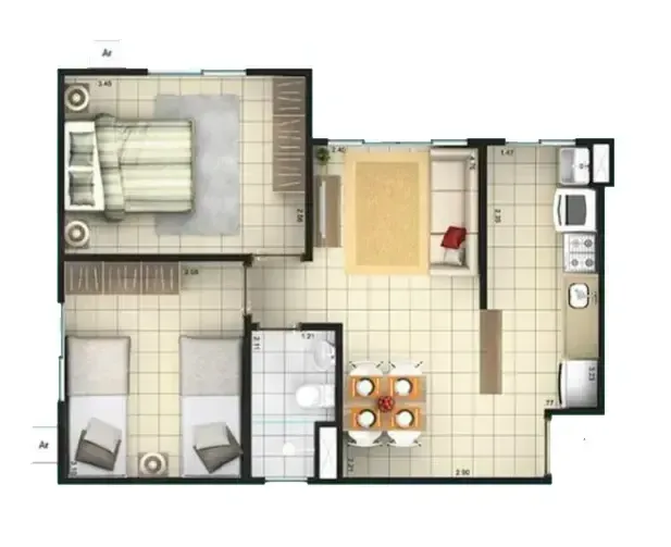 Imagem Apartamento com 2 Quartos à Venda ou Locação, 41 m² em Santa Etelvina - Manaus