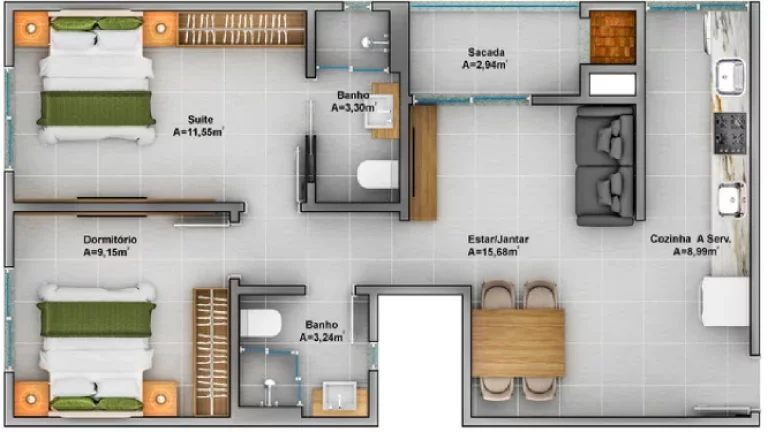 Imagem Manhattan Residence - Apartamento à venda no bairro Ingleses do Rio Vermelho - Florianópolis/SC