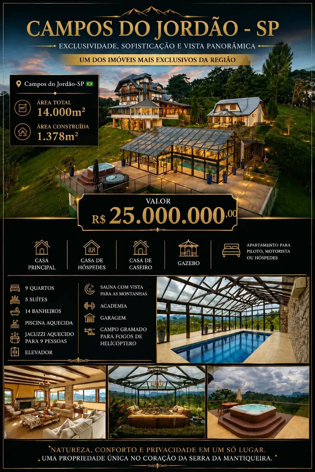 Foto do imóvel Casa com 9 Quartos à Venda, 1.378 m² em Vila Everest, Campos do Jordão - SP