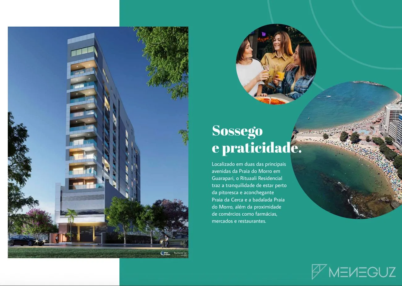 Imagem O seu novo lar na Praia do Morro: Apartamento de 3 quartos no Edifício Ritulli, garantia Meneguz Imóveis