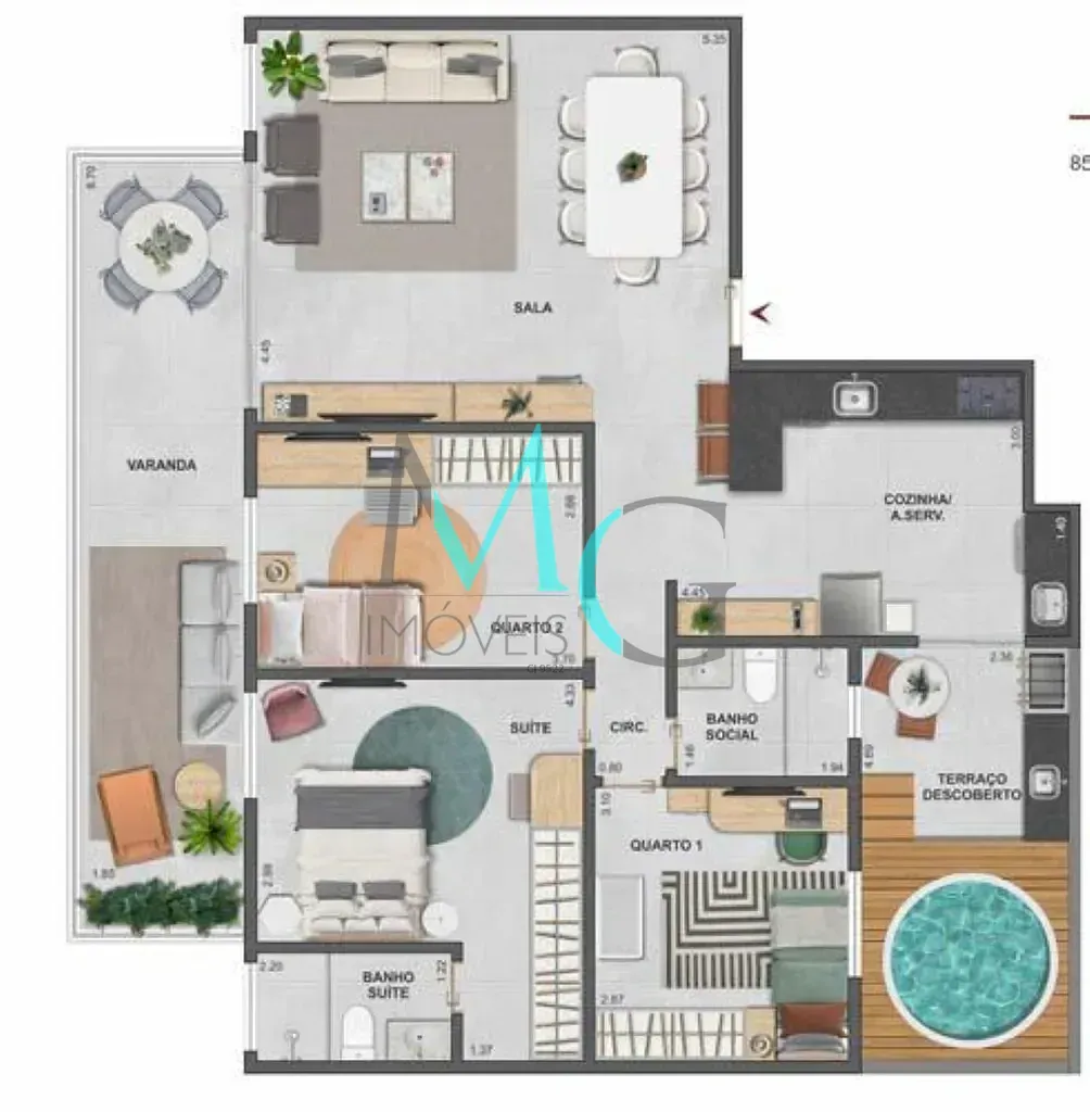 Imagem Apartamento à venda 3 Quartos 1 Suite 1 Vaga 103.84M² Barra da Tijuca Rio de Janeiro - RJ | Basílio Tijuca