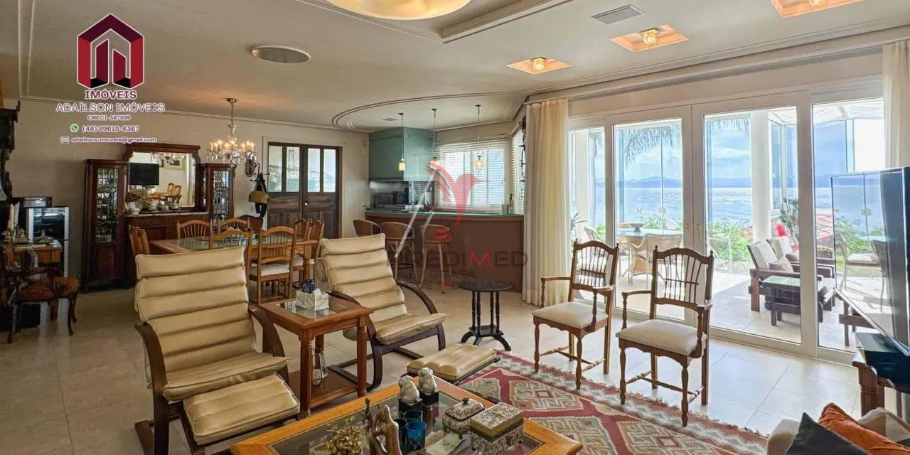 Imagem Casa Exclusiva Frente Mar em Florianópolis Cacupé 5 Quartos com Acesso Privativo à Praia