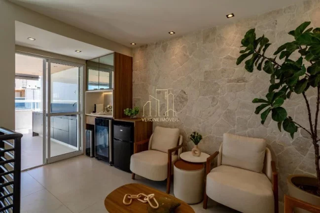 Imagem Excelente cobertura alto padrão vista mar com três quartos home theater a venda em Alphaville l