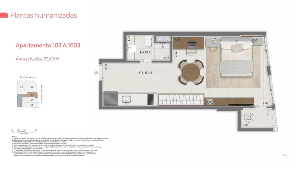 Imagem Lis Copacabana - Studio | Rua Santa Clara, Copacabana
