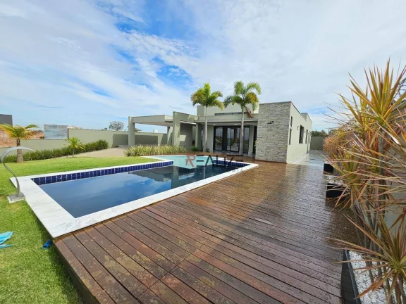 Imagem Casa moderna com quintal 3 suítes à venda, 261 m² por R$ 2.550.000 - Condomínio Terras de Itaici - Indaiatuba/SP