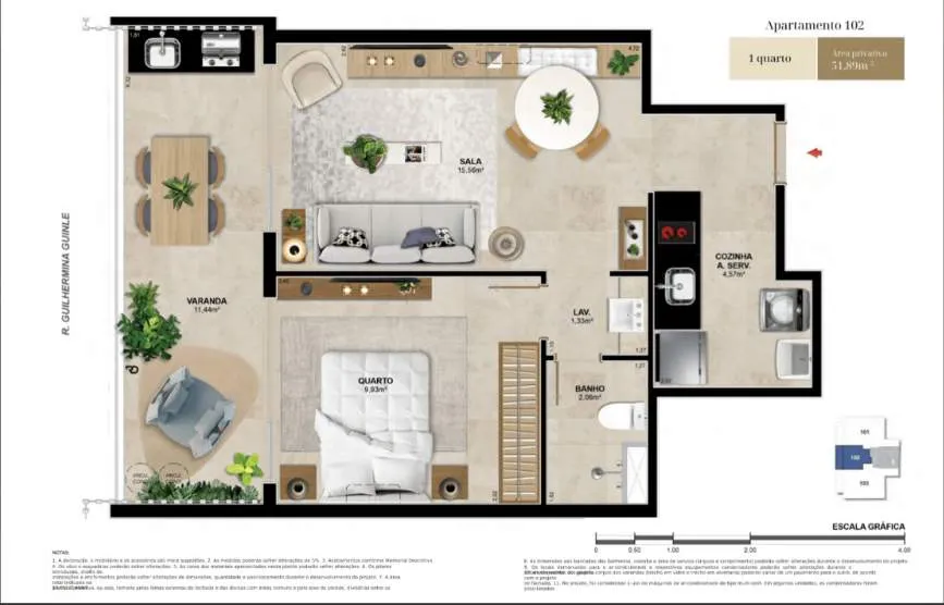 Imagem Guilhermina Botafogo: apartamentos de alto padrão RJ