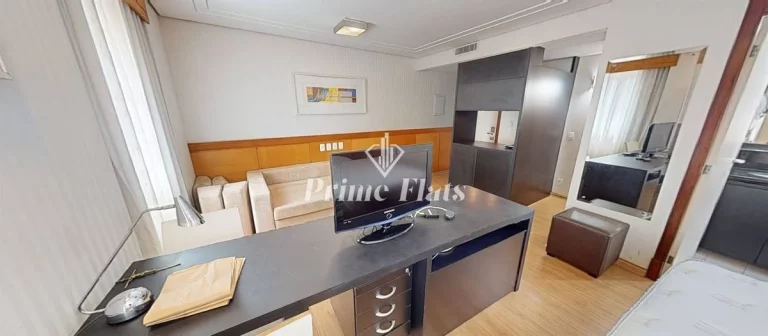 Imagem Flat disponível para locação no Meliá Jardim Europa no Itaim Bibi, com 29m², 1 dormitório e 1 vaga de garagem
