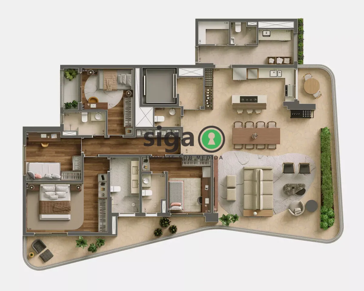 Imagem Apartamento 226 m² | 4 dormitórios sendo 2 suítes e 3 vagas Seu endereço no Paraíso