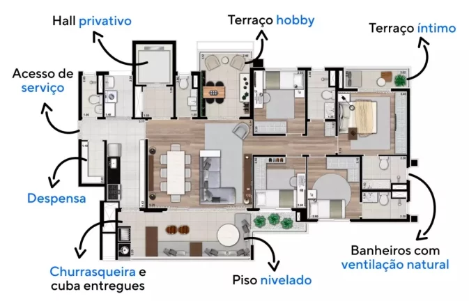 Imagem ÚLTIMA UNIDADE APARTAMENTO DE 147,77M², 4 DORMITÓRIOS SENDO 2 SUÍTES, VARANDA GOURMET COM CHURRASQUEIRA E 2 VAGAS A VENDA - PERDIZES - SÃO PAULO/SP