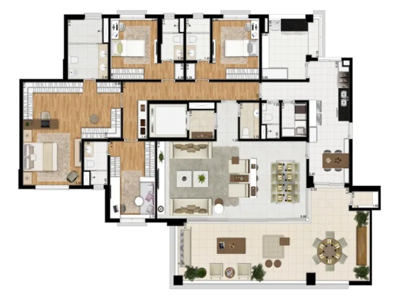 Imagem Luxuoso apartamento de 3 quartos e 3 suítes, 4 banheiros, 4 vagas na Aclimação, SP. Condomínio Ares Do Parque Aclimação.