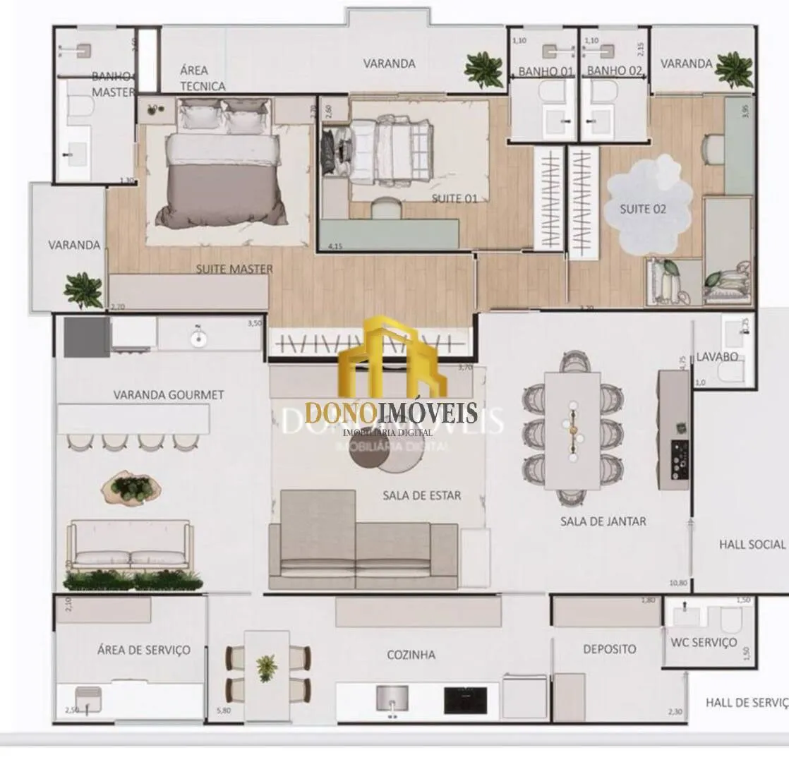 Imagem Apartamento 146m² | 3 Suítes | Varanda Gourmet |Condomínio Painite