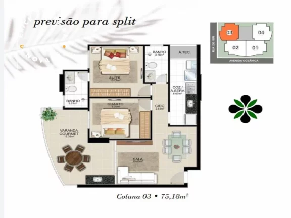 Imagem Apartamento com dois Dormitório sendo uma suite a Venda na Praia do Morro, Área de Lazer Completa. na cobertura