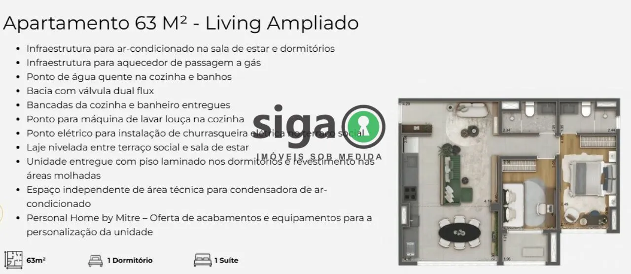 Imagem APARTAMENTO PARA VENDA NO BROOKLIN COM 2 QUARTOS E 1 VAGA