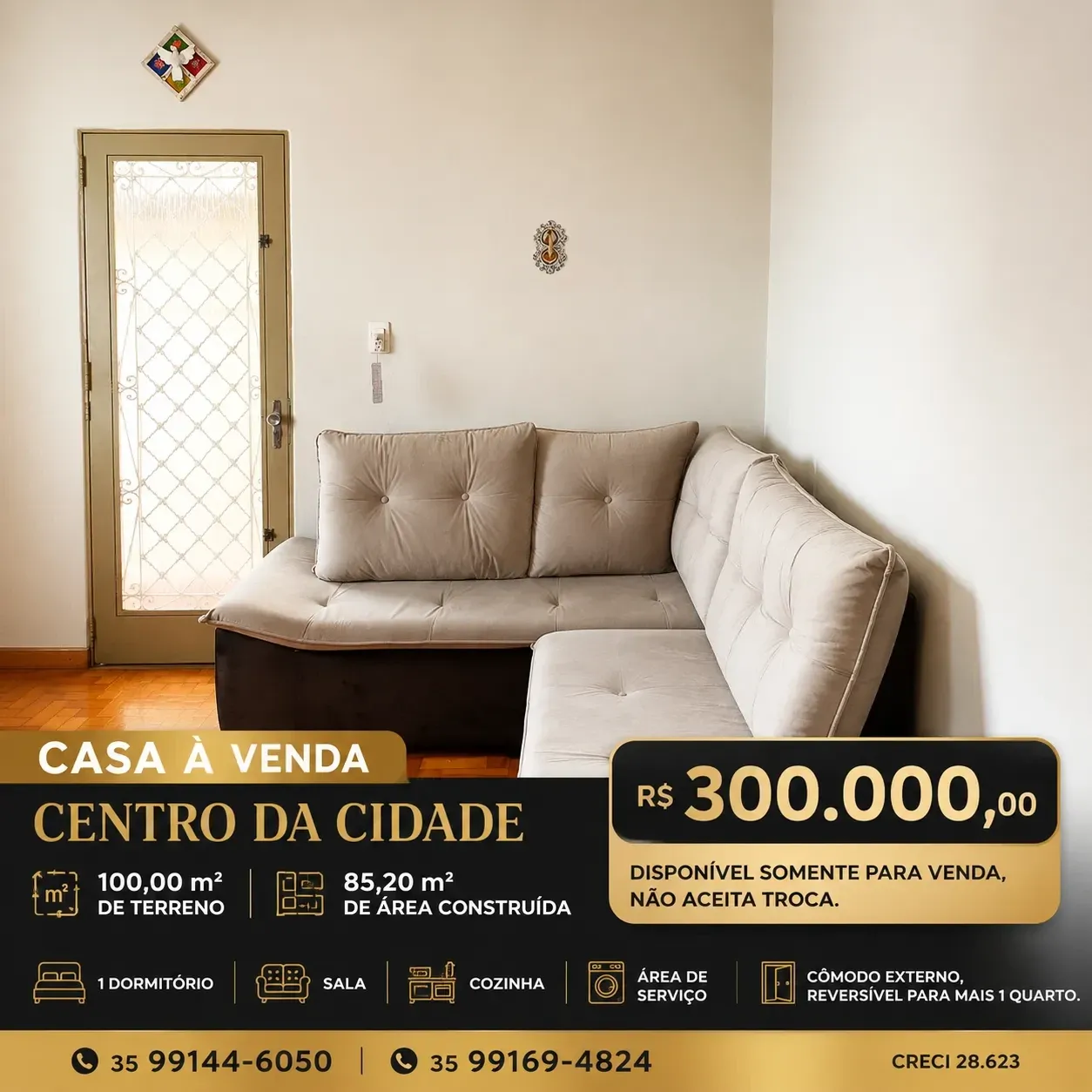 Foto do imóvel Casa com 1 Quarto à Venda, 85 m² em Centro - Poços de Caldas