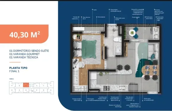 Imagem Apartamento com 2 Quartos à Venda, 54 metros em Centro - Sorocaba