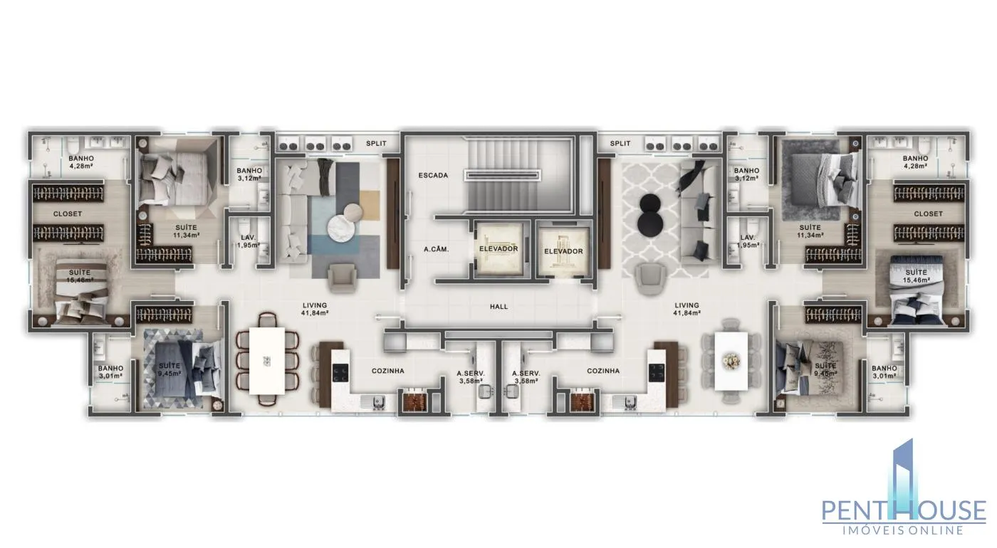 Imagem Apartamento Zona Central para Venda em Balneário Camboriú, PIONEIROS, 3 dormitórios, 3 suítes, 4 banheiros, 2 vagas