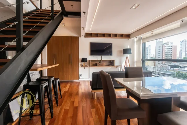 Imagem Duplex para Locação na Vila Olimpia: Mobiliado, com 1 suíte e 1 vaga.