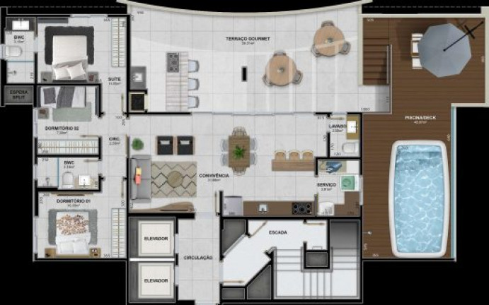 Imagem Apartamento com 2 Quartos à Venda, 68 m² em Brasília - Criciúma