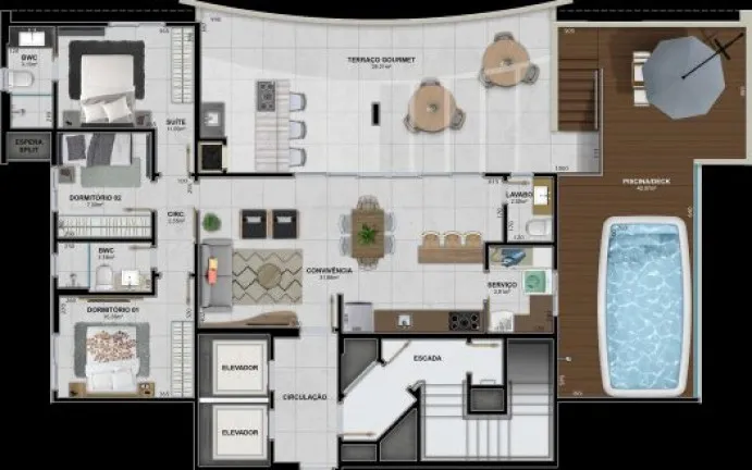 Imagem Apartamento com 2 Quartos à Venda, 68 m² em Brasília - Criciúma