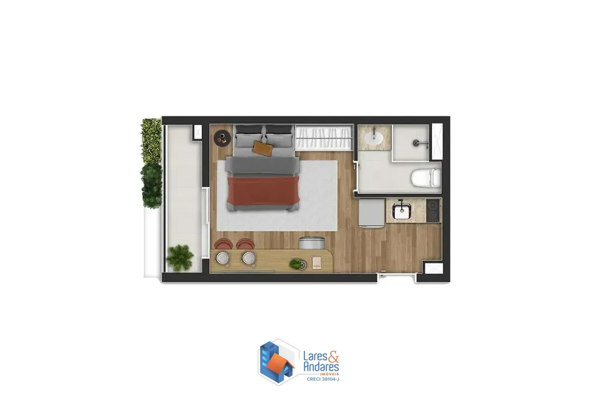 Imagem Apartamento para venda em Itaim Bibi com 1 quarto, 24m²