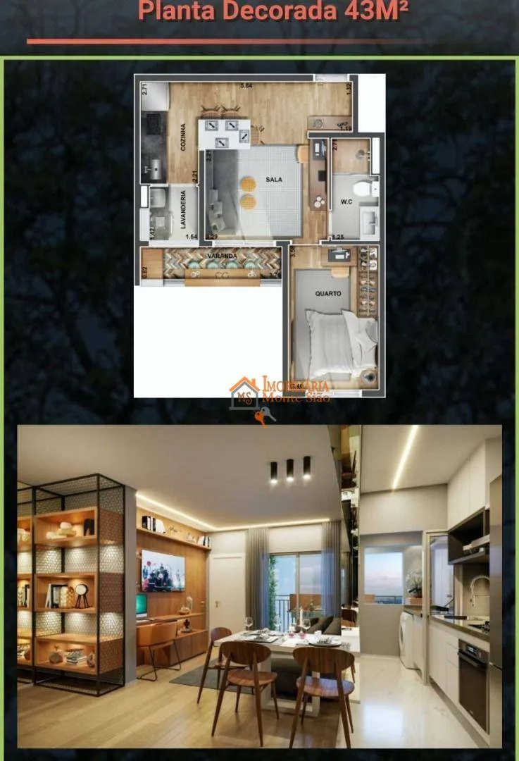Foto do imóvel Apartamento com 1 dormitório à venda, 43 m² por R$ 370.000,00 - Vila Rosália - Guarulhos/SP
