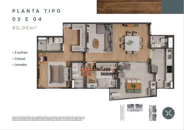 Imagem Apartamento com 2 dormitórios à venda, 80 m² por R$ 681.354,94 - Morumbi - Paulínia/SP