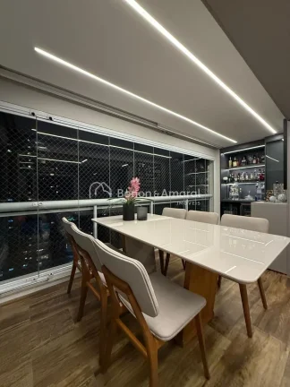 Imagem Apartamento de 119 m² com vista para a piscina e sol da tarde, localizado no condomínio Horizon, e...