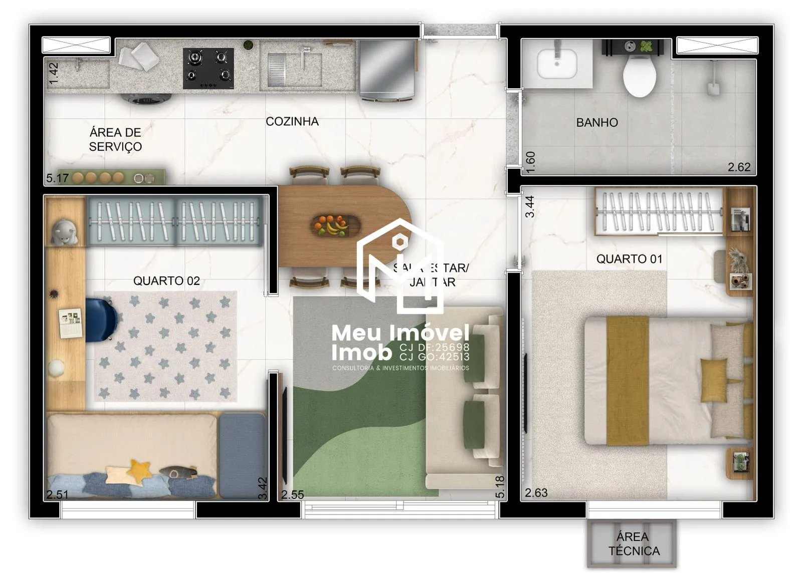 Imagem Now 29 APTO 2 Quartos 1 Vaga 46m² Ceilândia/DF