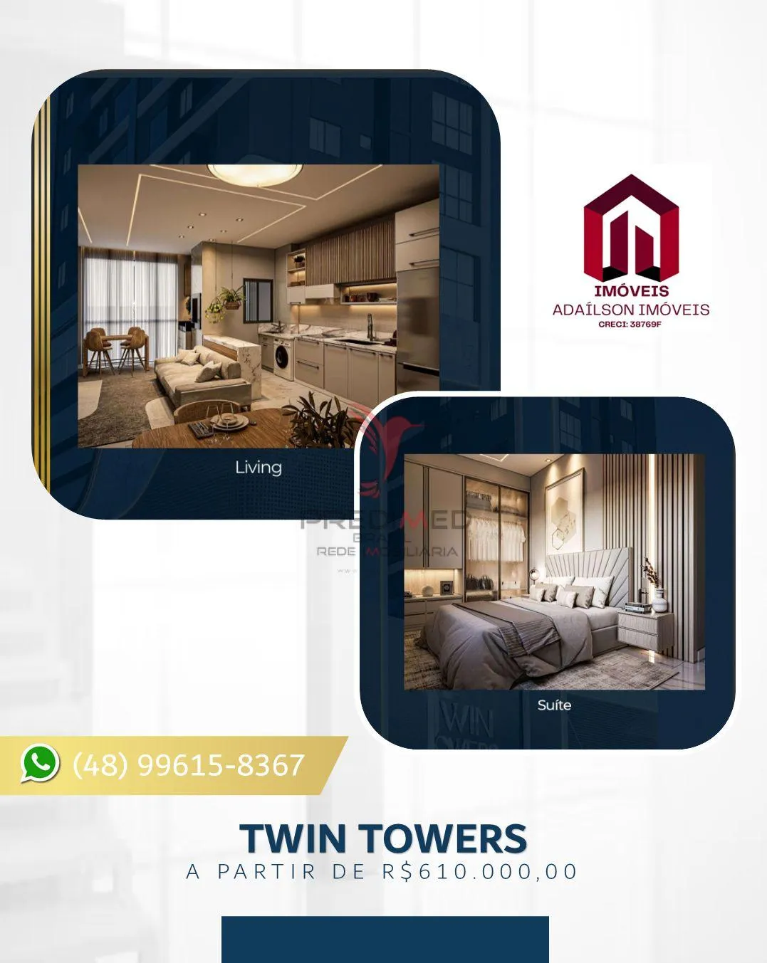 Imagem Twin Towers Apartamentos na planta em Itapema SC BRASIL
