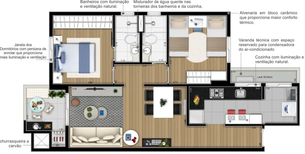 Imagem Apartamento à venda em Santo André-SP, bairro Campestre: 2 quartos, 1 suíte, 2 banheiros, 2 vagas na garagem. Conheça o Lincoln Residencial!