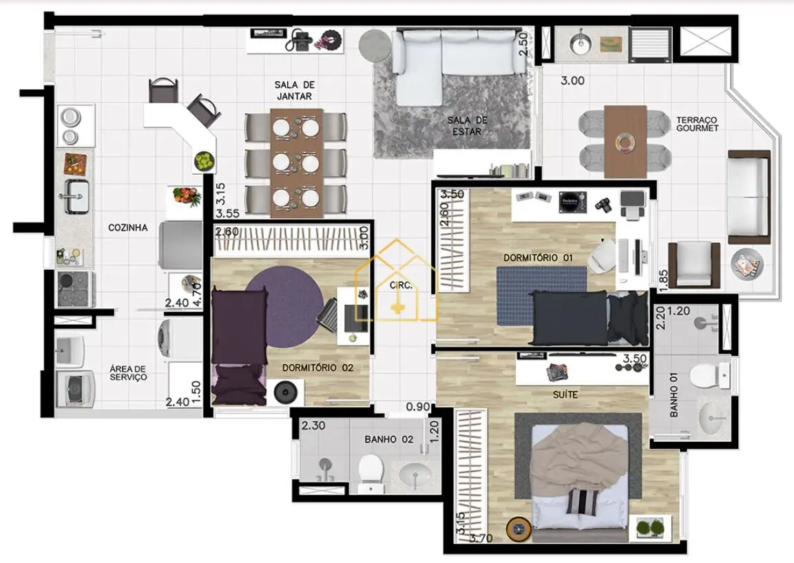 Imagem Apartamento à venda 91m² 3 quartos 1 suíte 2 vagas | Vila Assunção - Santo André - SP
