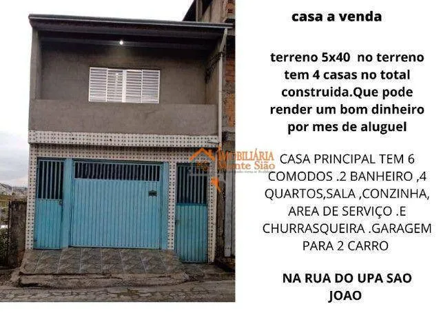 Foto do imóvel Casa com 6 dormitórios à venda, 200 m² por R$ 373.000,00 - Cidade Soberana - Guarulhos/SP