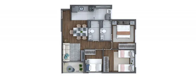 Imagem Apartamento com 2 Quartos à Venda, 58 m² em Campininha - São Paulo