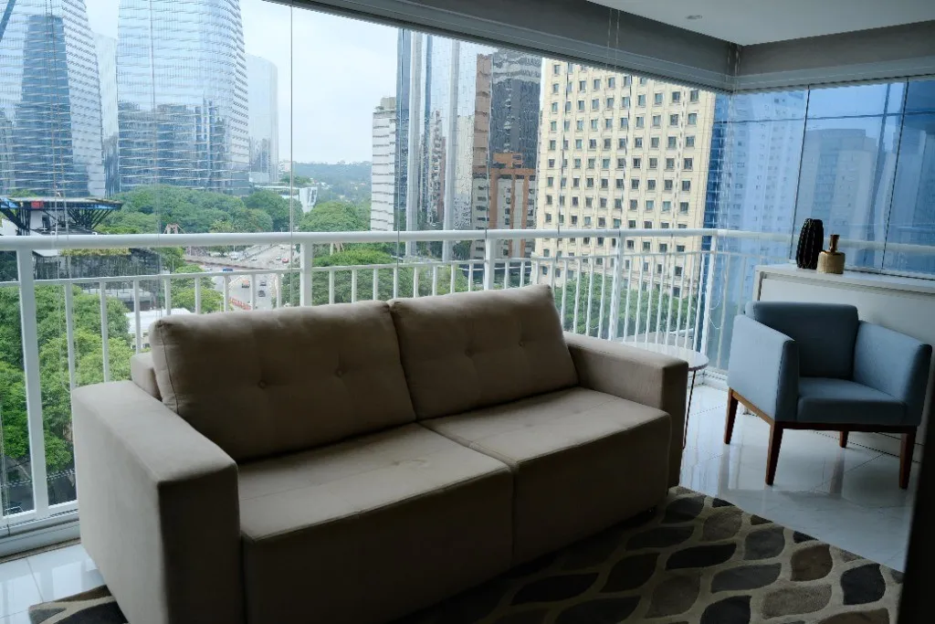 Imagem Apartamento de luxo na Vila Nova Conceição, SP - 1 quarto, 1 suíte, 1 vaga, 57m² - Condomínio Horizonte JK Vila Olímpia SP.