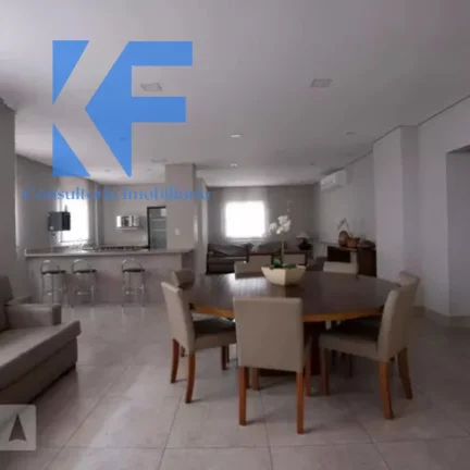 Imagem Apartamento confortável com 63m² no 1° andar, sendo 2 dormitórios, sala ampla com varanda gourmet, linda cozinha planejada,
