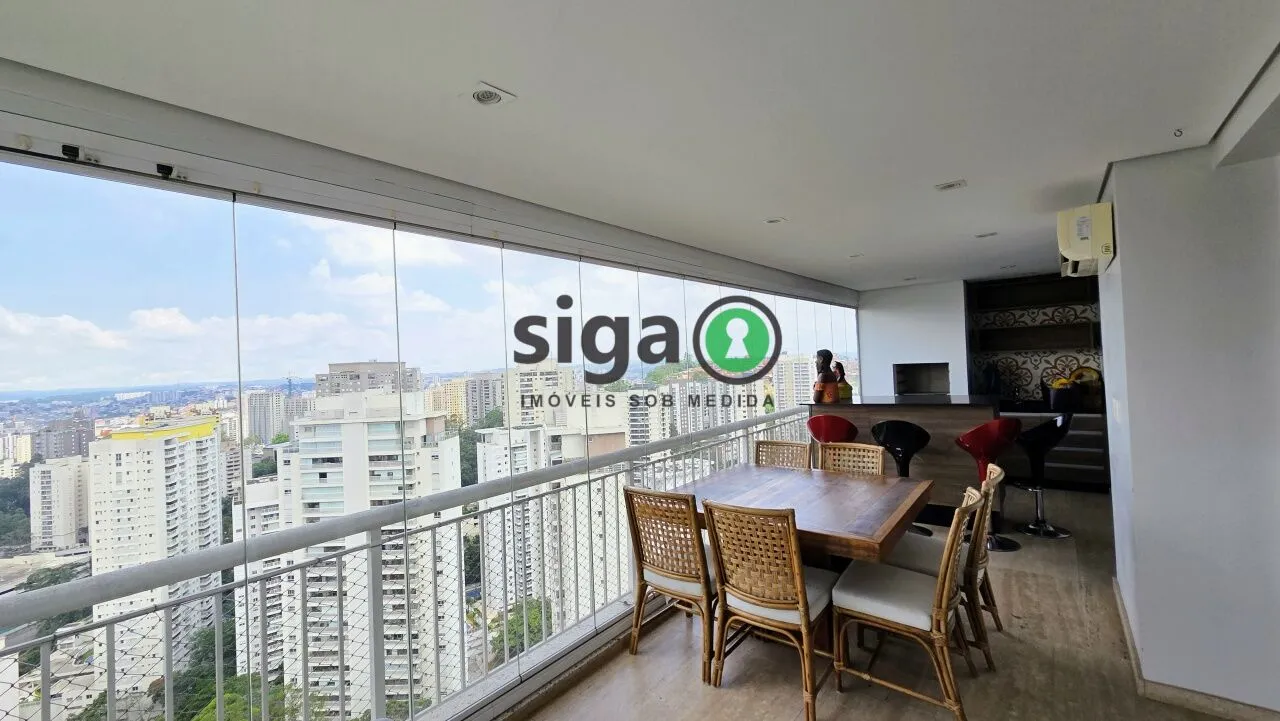 Imagem Apartamento alto padrão de 223 m2 para locação, mobiliado, com 4 quartos e 4 vagas na Vila Andrade