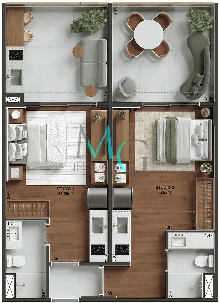 Imagem Garden à venda 1 Quarto 1 Suite 77.45M² Botafogo Rio de Janeiro - RJ | MO.dO Design Living