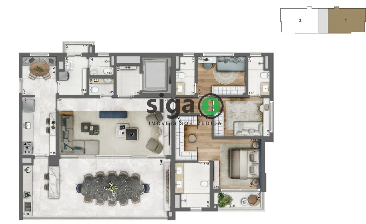 Imagem Apartamento para venda no Campo Belo 03 suítes, São Paulo - SP