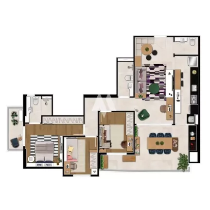 Imagem Apartamento com varanda gourmet à venda no bairro da Aparecida