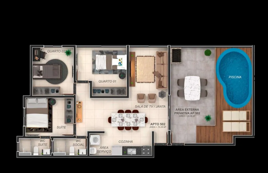 Imagem Loft moderno de 22 m² no Aeroclube, com lazer completo e fácil acesso às praias. Conforto, praticidade e ótima localização.