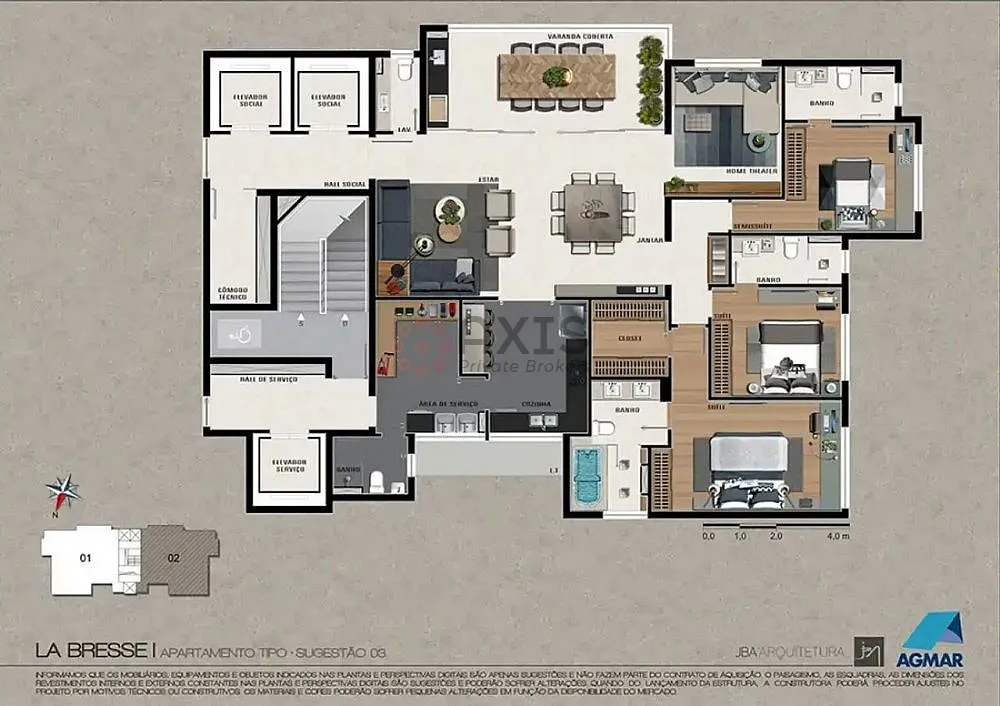 Imagem Apartamento 4 quartos no Vila da Serra - Lazer completo