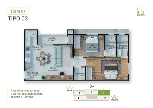 Imagem Apartamento no Residencial Colline Em ITAPEMA S/C.
