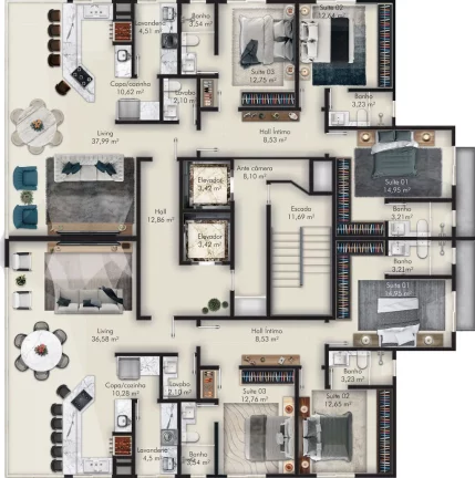Imagem Residencial Vivaz - Apartamento à venda no bairro Meia Praia - Itapema/SC