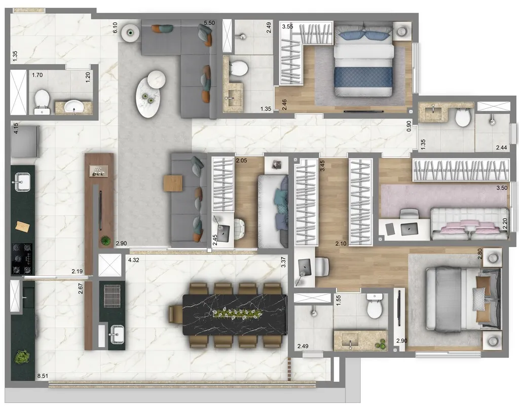 Imagem Living Villaggio Tatuapé Pienza - Apartamento à venda no bairro Tatuapé - São Paulo/SP