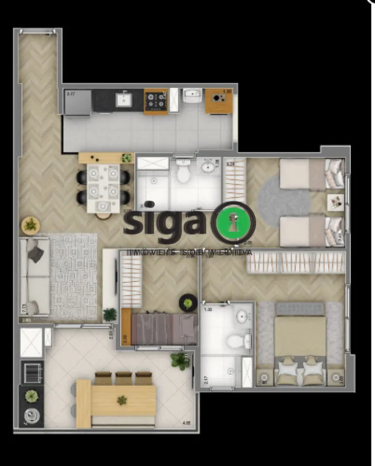 Imagem APARTAMENTO A VENDA NO MORUMBI, 2 QUARTOS, 2 BANHEIROS, 1 VAGA