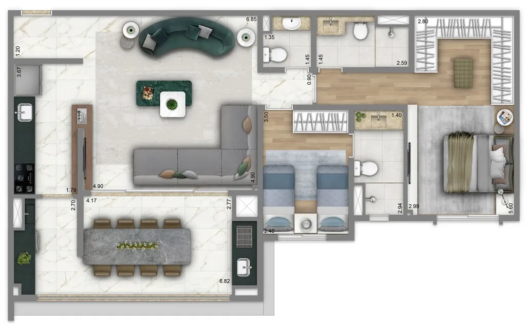 Imagem Living Villaggio Tatuapé Pienza - Apartamento à venda no bairro Tatuapé - São Paulo/SP