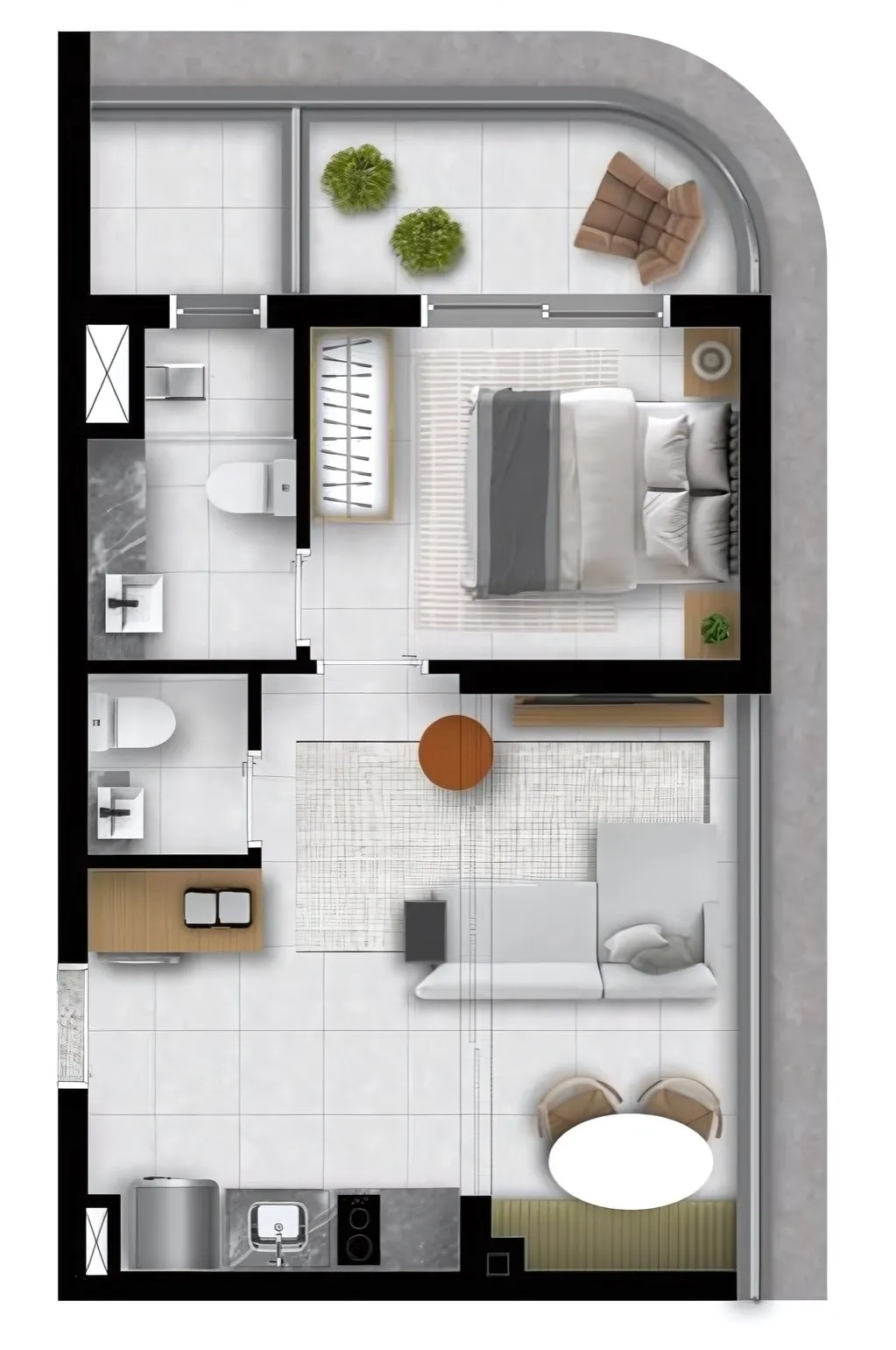 Imagem Conheça o The Choice. 01 dorm. que não tem comparação. Diferenciado, sofisticado e cosmopolita. ...