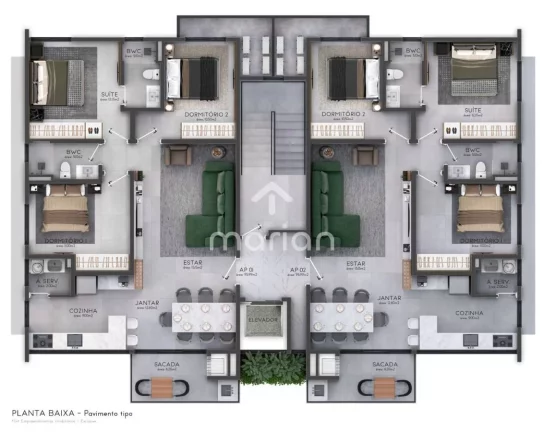 Imagem Apartamento com 2 quartos, Itacolomi - Balneário Piçarras